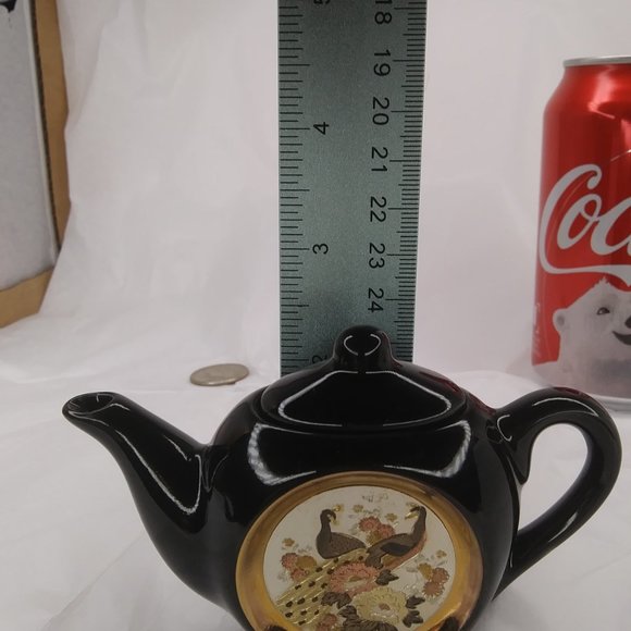 Chokin Art miniature teapot Made in Japan peacocks - Picture 12 of 15
